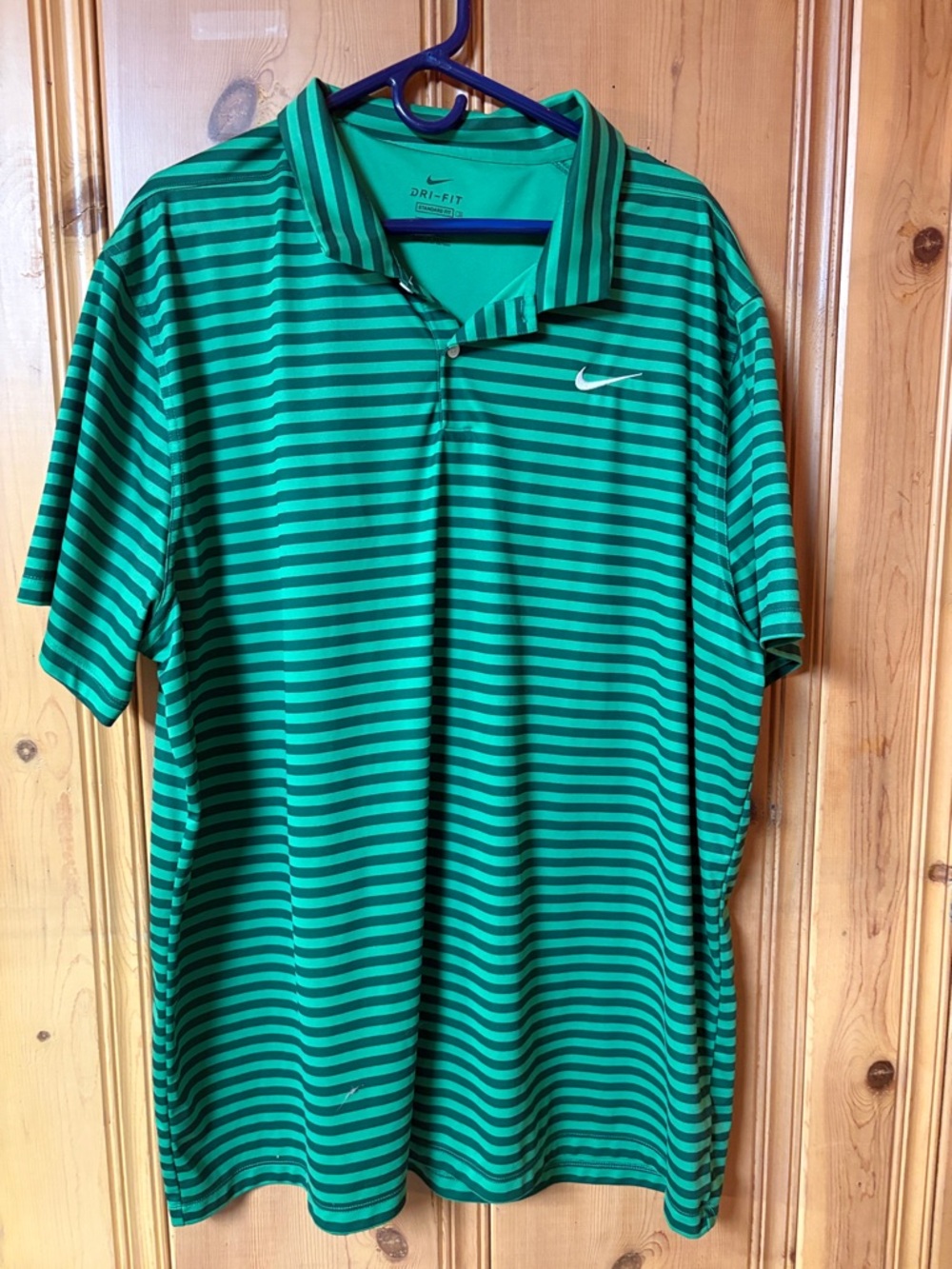 Nike Green Striped Performance Polo